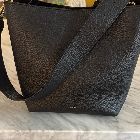 Cuyana Handbags - Cuyana Linea Bucket Black Leather Bag